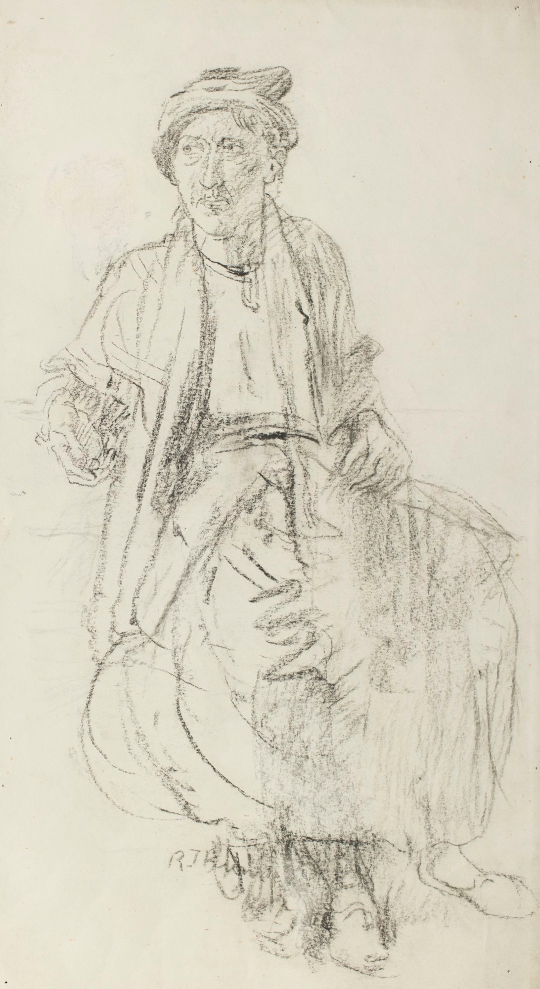 Drawing of a man wearing academic robes | Works of Art | RA Collection ...