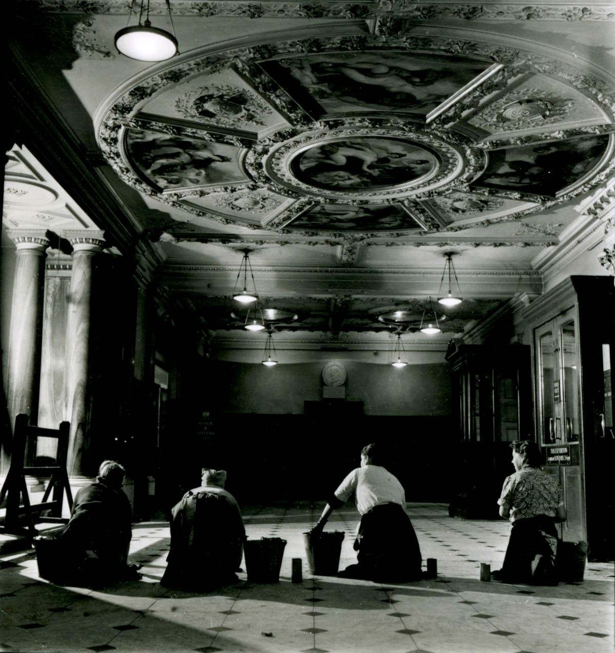 Russell Westwood, Cleaning staff at work in the Entrance Hall, Burlington House