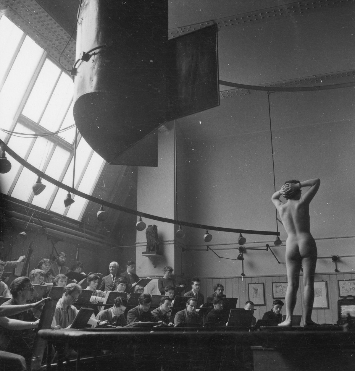 Russell Westwood, Sir Henry Rushbury and students, the Life Room, Royal Academy Schools, 1953.