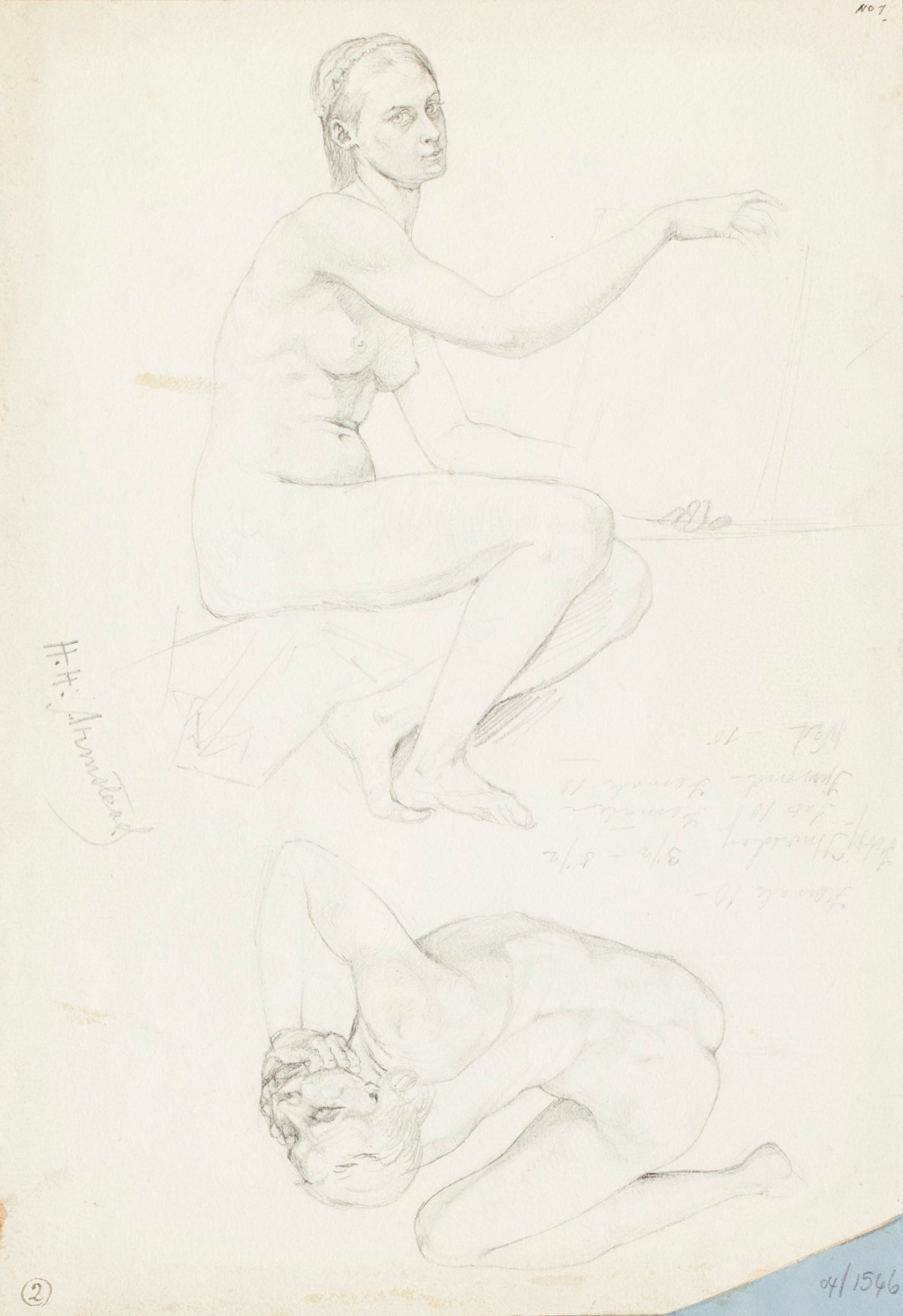 Henry Hugh Armstead RA, Nude studies of a male and a female figure