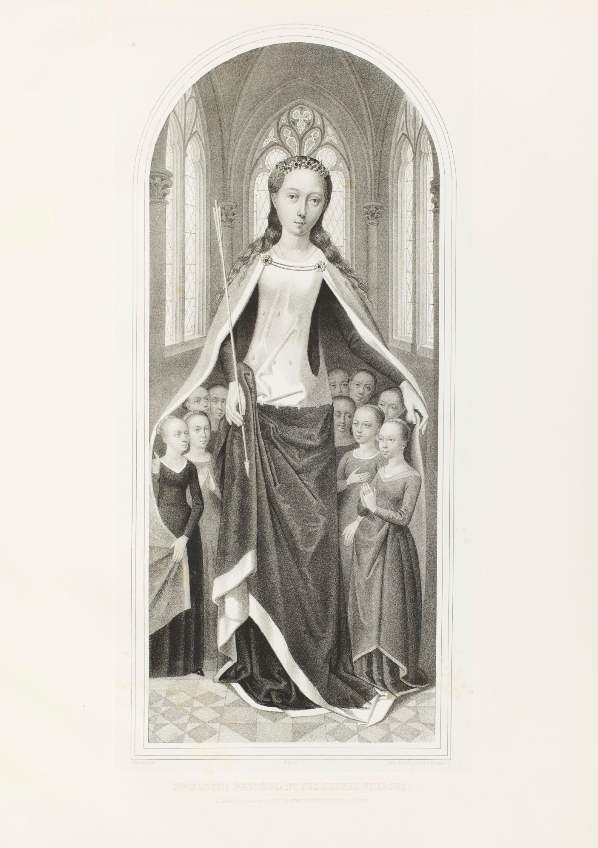 Hans Memling, 'Ste Ursule protégeant ses jeunes vieges.'