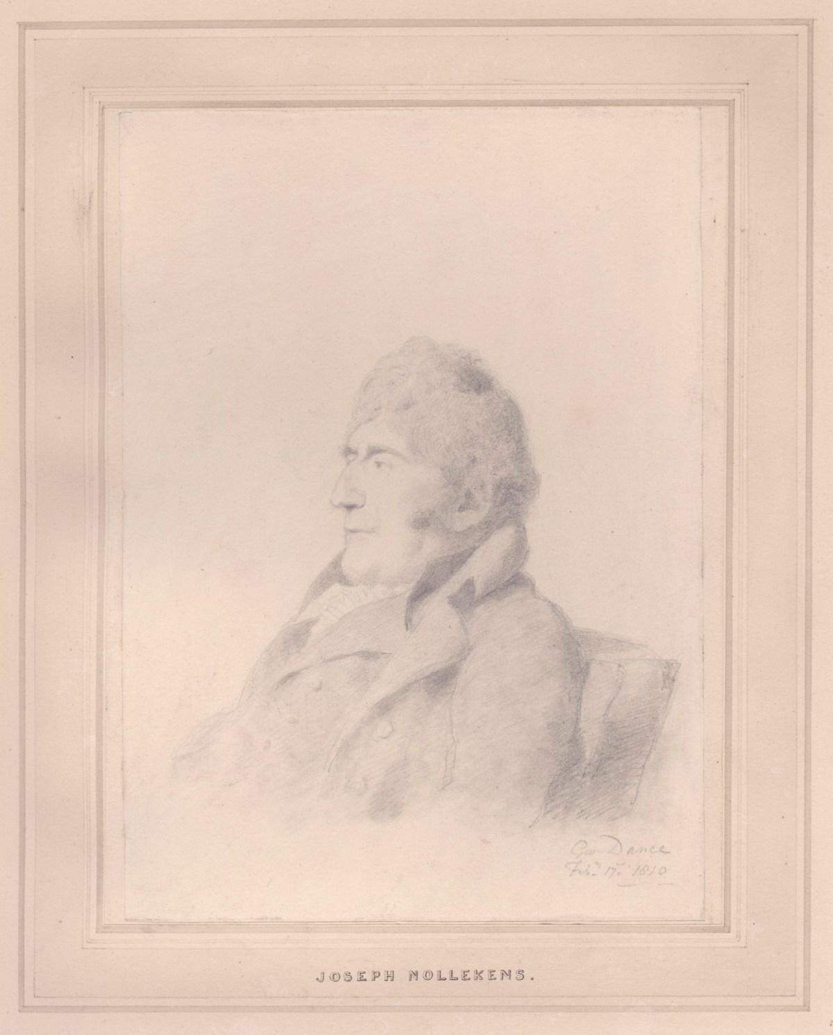 George Dance RA, Portrait of Joseph Nollekens, R.A.