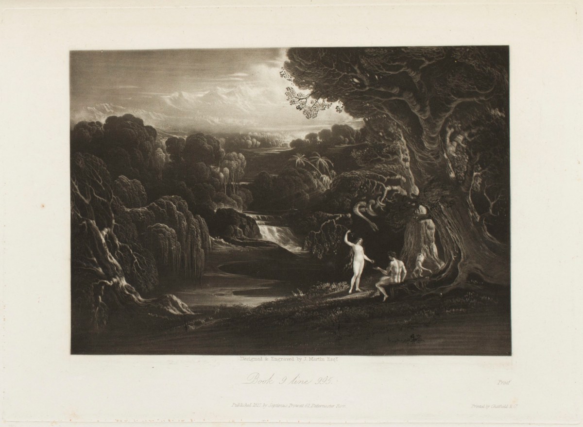 John Martin, Eve presenting the forbidden fruit to Adam