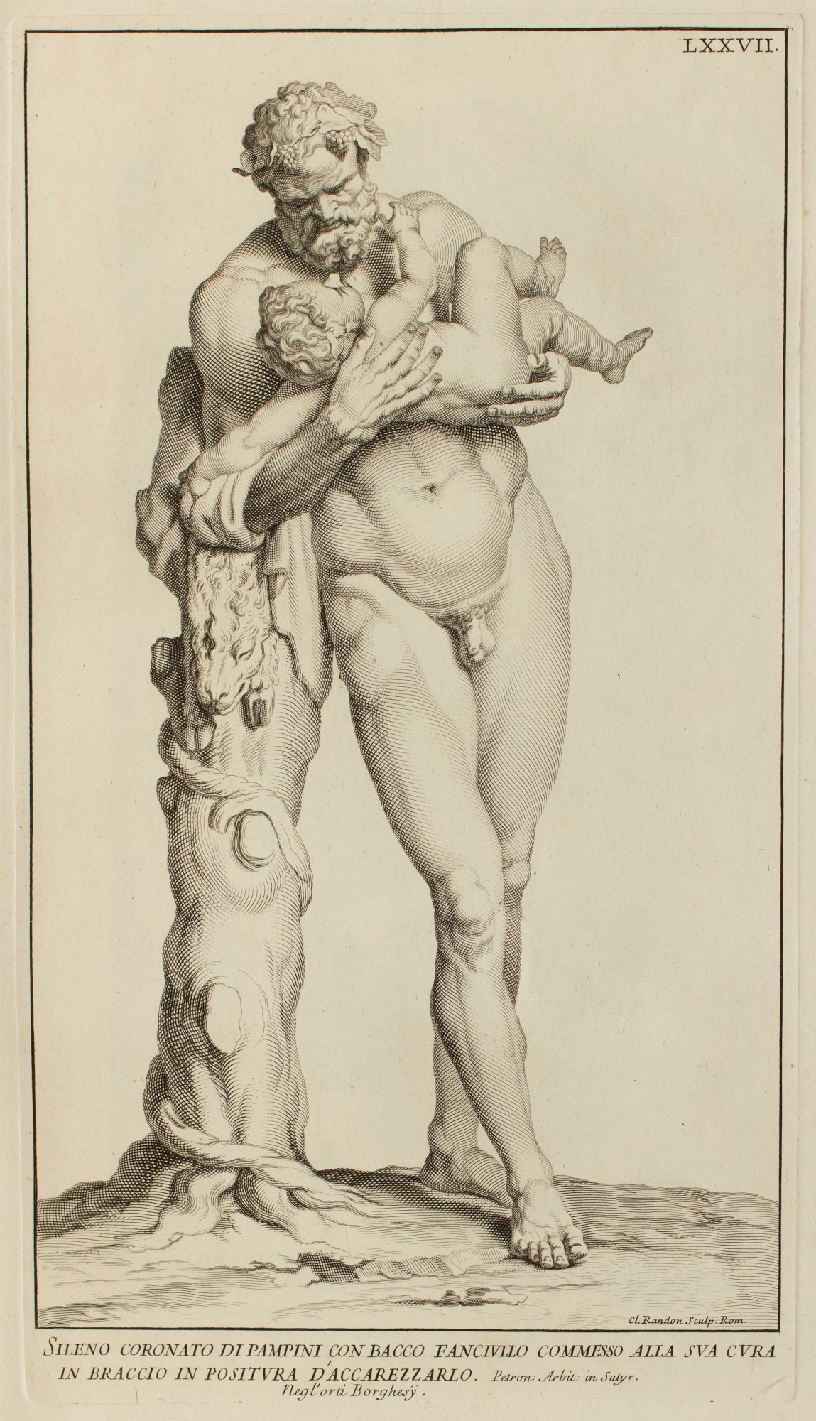Domenico de Rossi, Silenus bearing the child Dionysos
