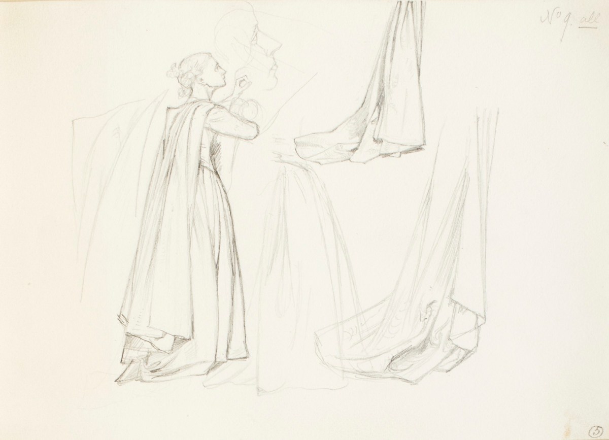 Henry Hugh Armstead RA, Drapery and figure studies for the 'History of the Shirleys' reliefs