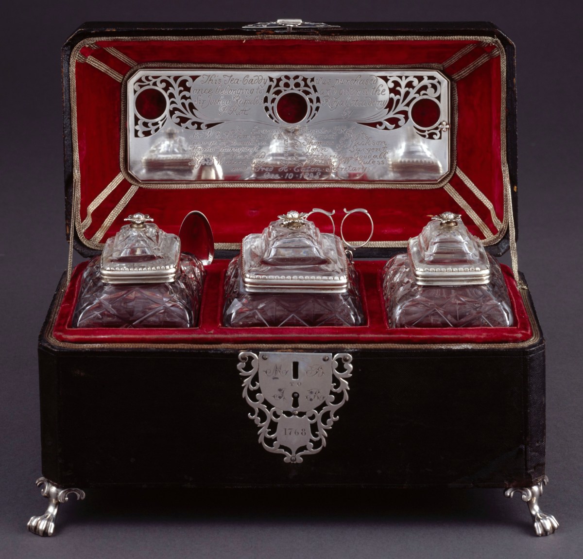 Unknown maker, Tea caddy set belonging to Sir Joshua Reynolds PRA