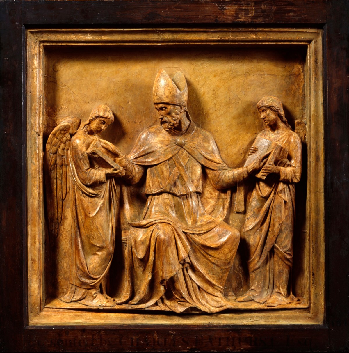Luca della Robbia, Cast of a bronze relief depicting St. Augustine attended by two angels (from the doors of the North Sacristy of the Duomo, Florence)