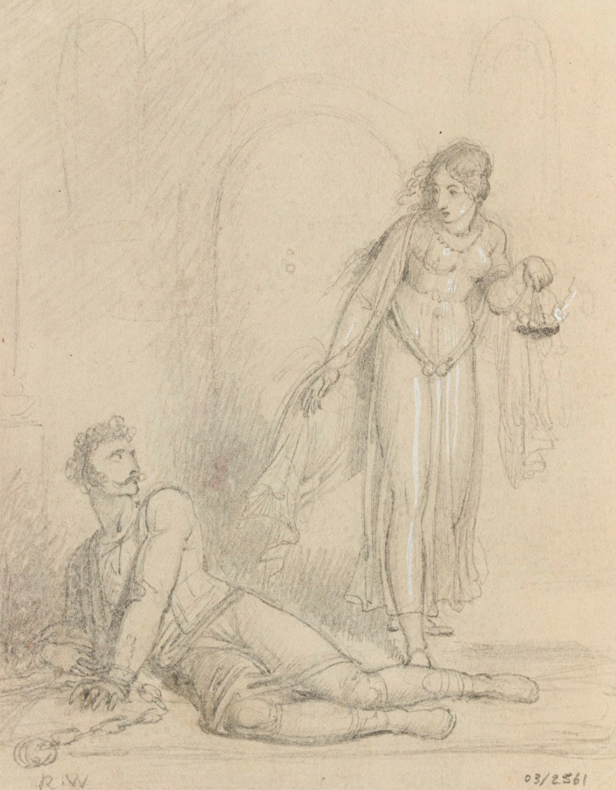 Richard Westall RA, Two figures in a prison