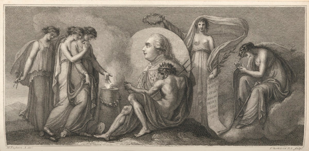 Henry Tresham RA, George III honoured as Patron of the Arts