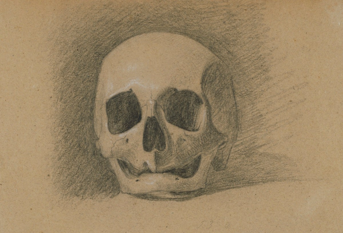 Benjamin Robert Haydon, A human skull viewed from the front