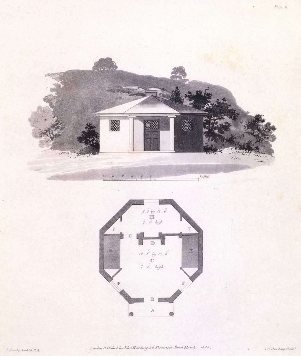 Joseph Michael Gandy ARA, 'A Small Octagon Cottage'