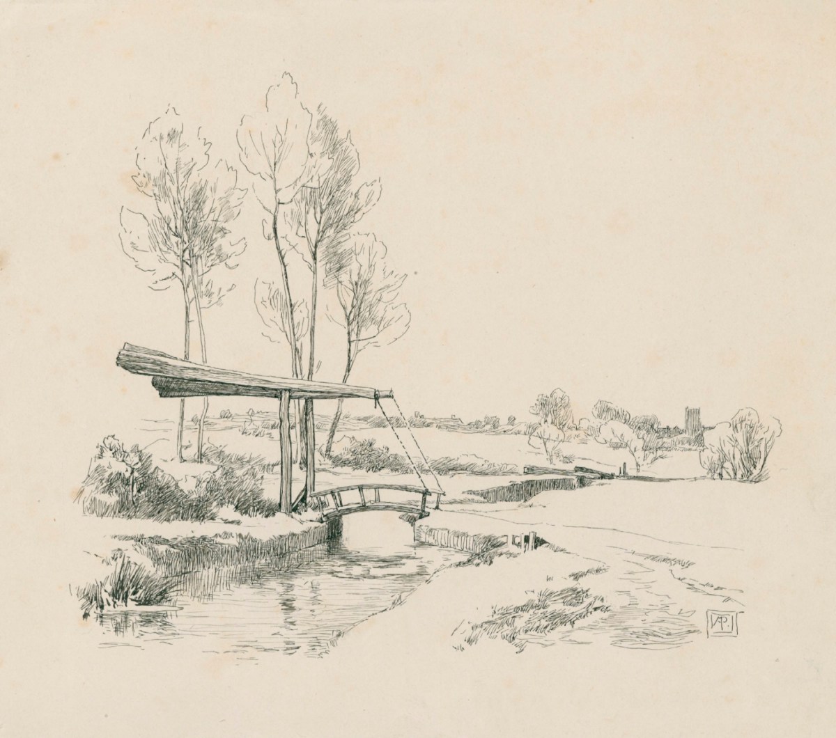 Alfred Parsons RA, Swing bridge near Welford on Avon