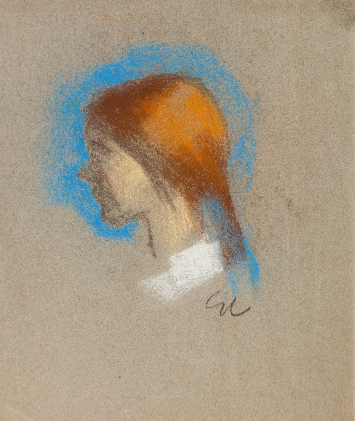 Sir George Clausen RA, Study of a girl's head in profile