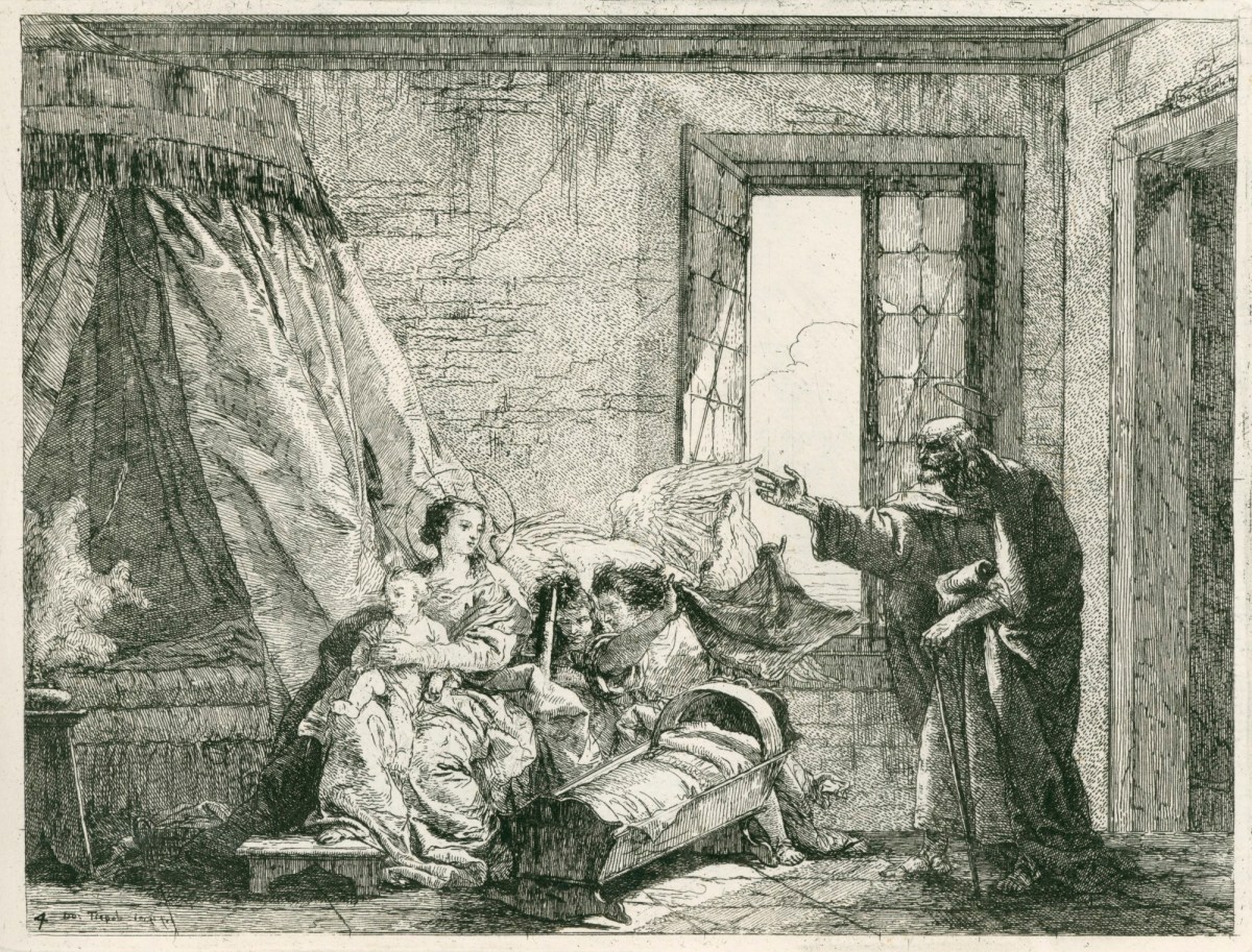 Giandomenico Tiepolo, The Flight into Egypt: Joseph tells Mary of their forthcoming departure