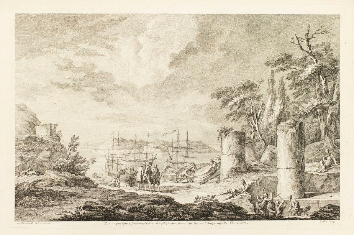Julien-David Le Roy, View of some temple fragments, situated in a place in Attica called Thoricion.