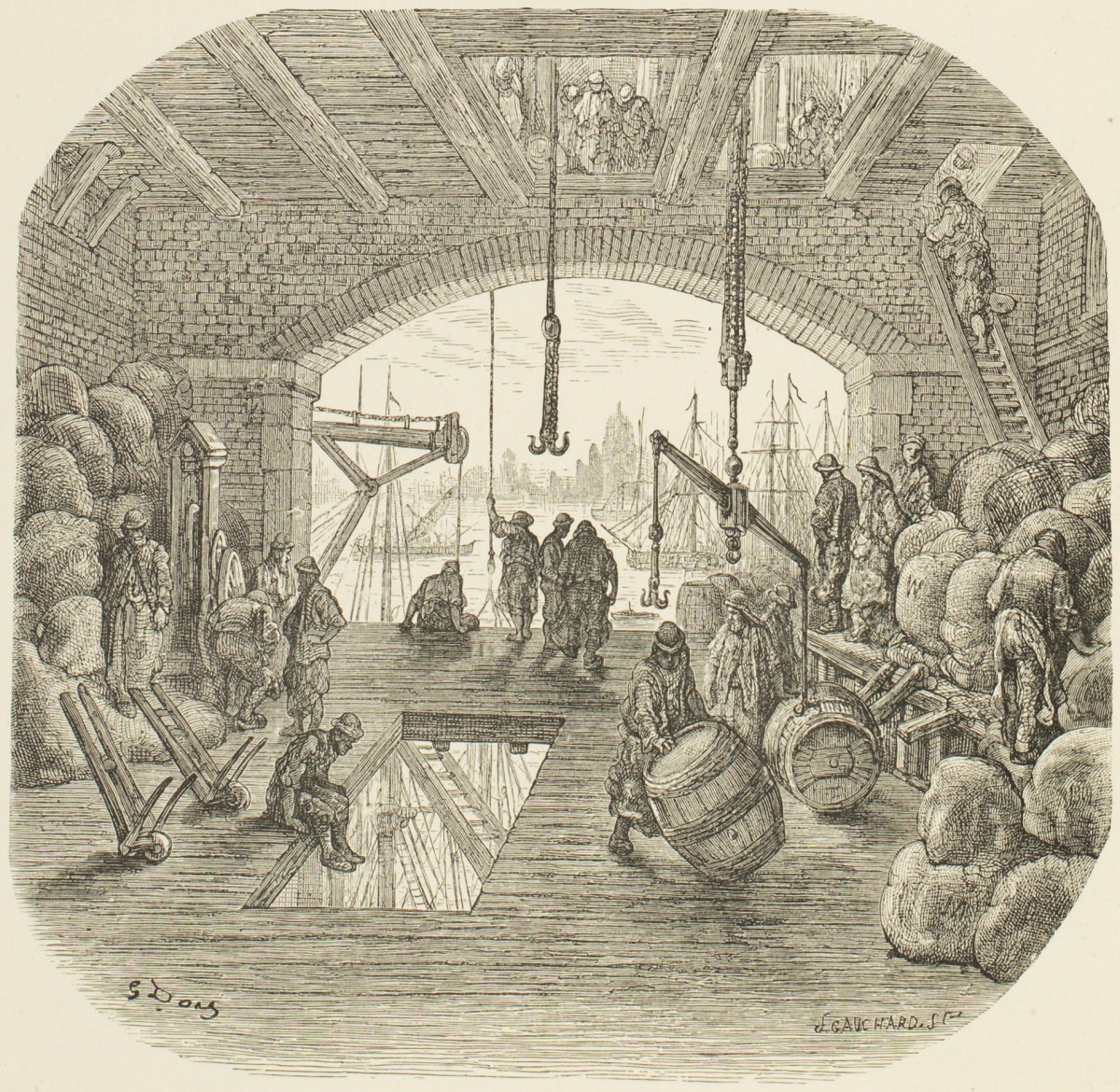 Gustave Doré, Warehouses by the Thames