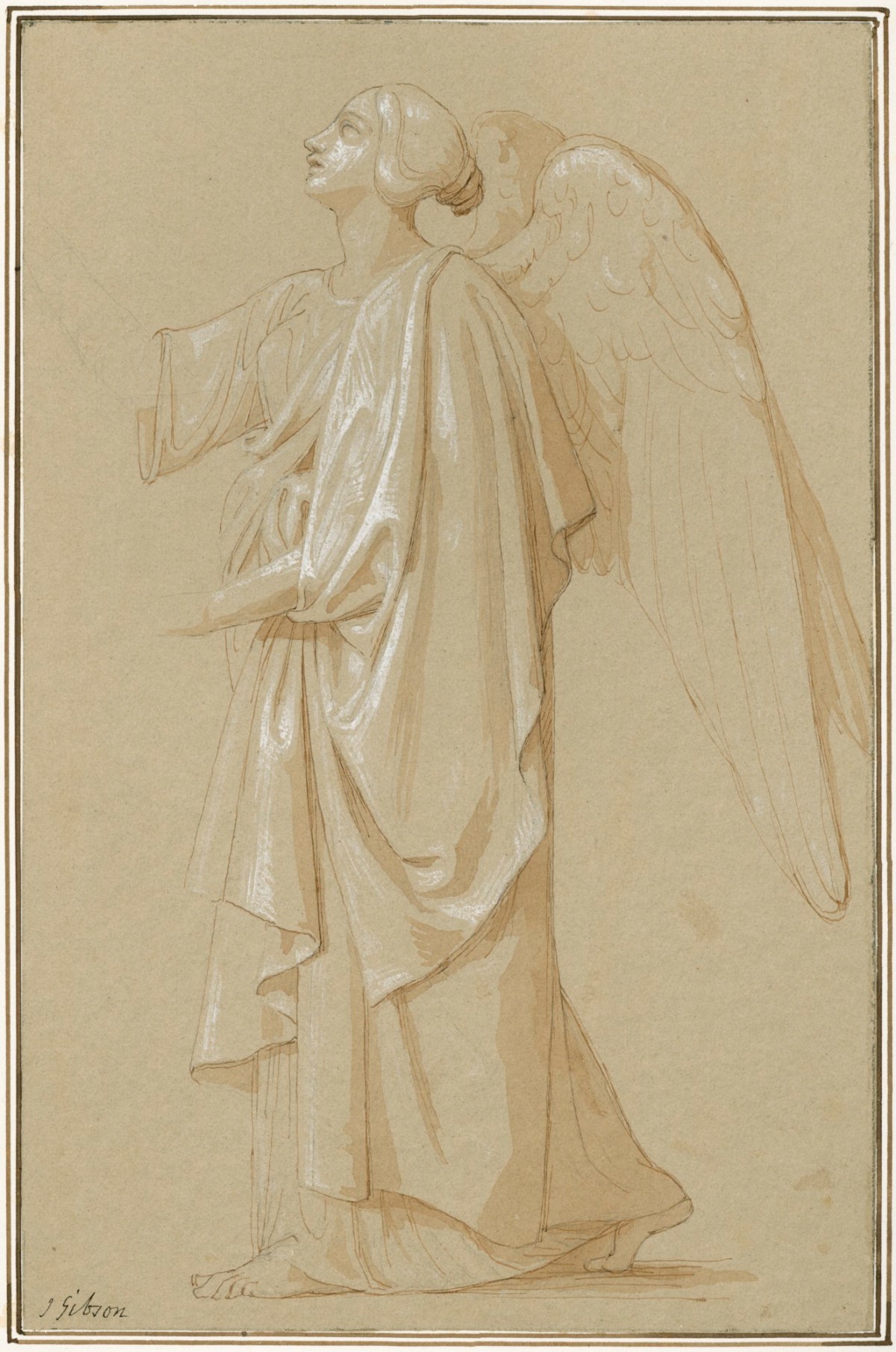 John Gibson RA, Study of an angel, probably for the memorial to Mrs Pigott
