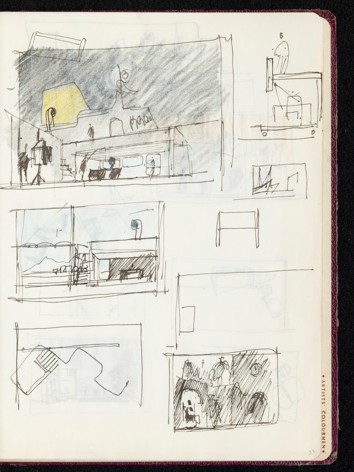 Sir Hugh Casson PRA, Sketchbook with designs and notes
