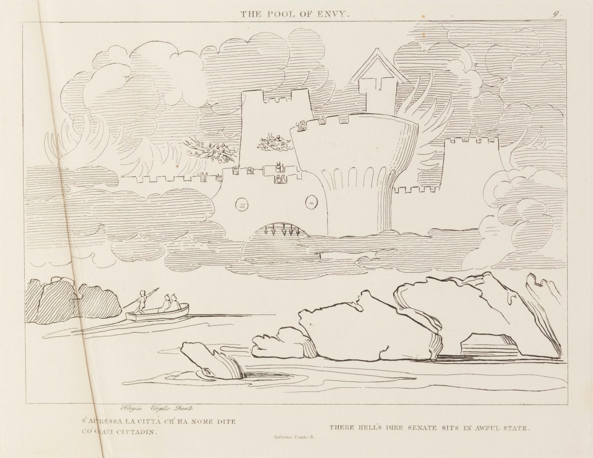 John Flaxman RA, 'The Pool of Envy' (from The Divine Comedy)