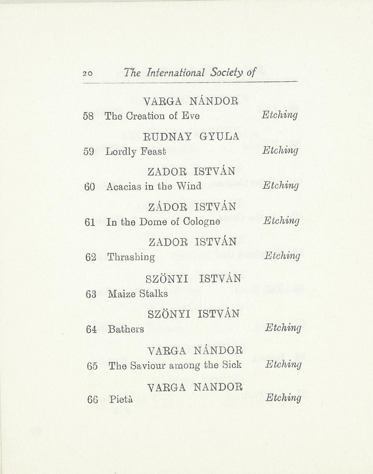 1925 International Society of Sculptors, Painters & Gravers 29th