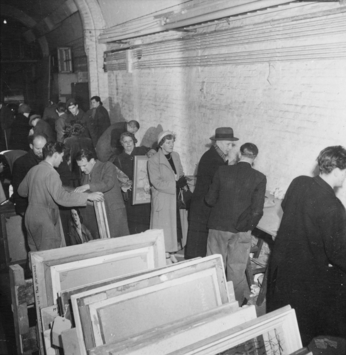 Russell Westwood, Members of the public queue to leave works for possible selection to the Summer Exhibition, 1953.