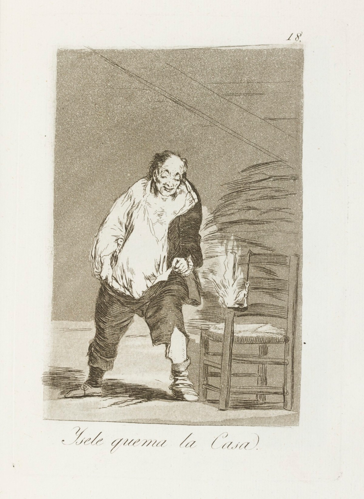 Francisco Goya, 'Ysele quema la casa.'