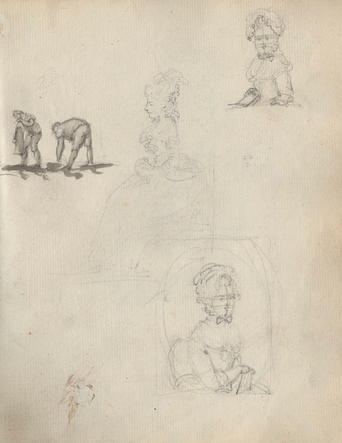 Unknown artist, Leaf from a sketchbook