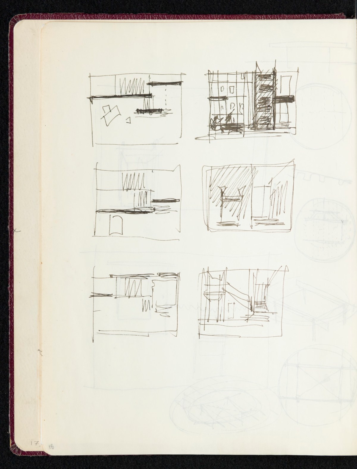 Sir Hugh Casson PRA, Sketchbook with designs and notes