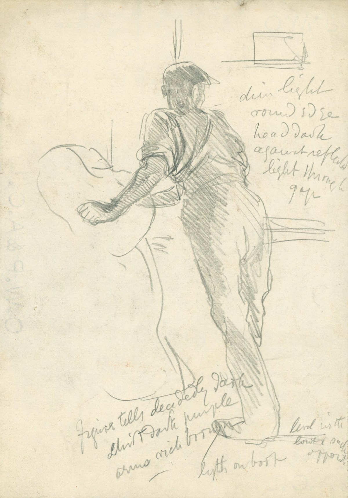 Sir George Clausen RA, Figure study for 'The Barn at Deers Farm'