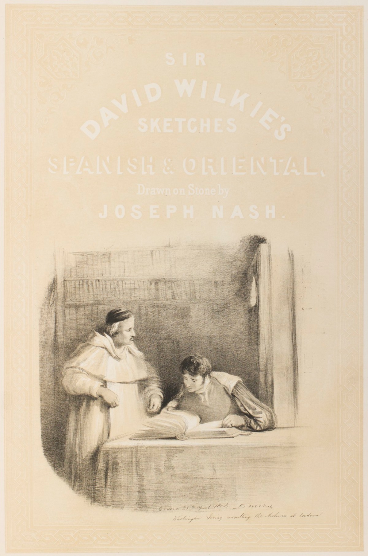 Sir David Wilkie RA, Washington Irving examining the Spanish Records