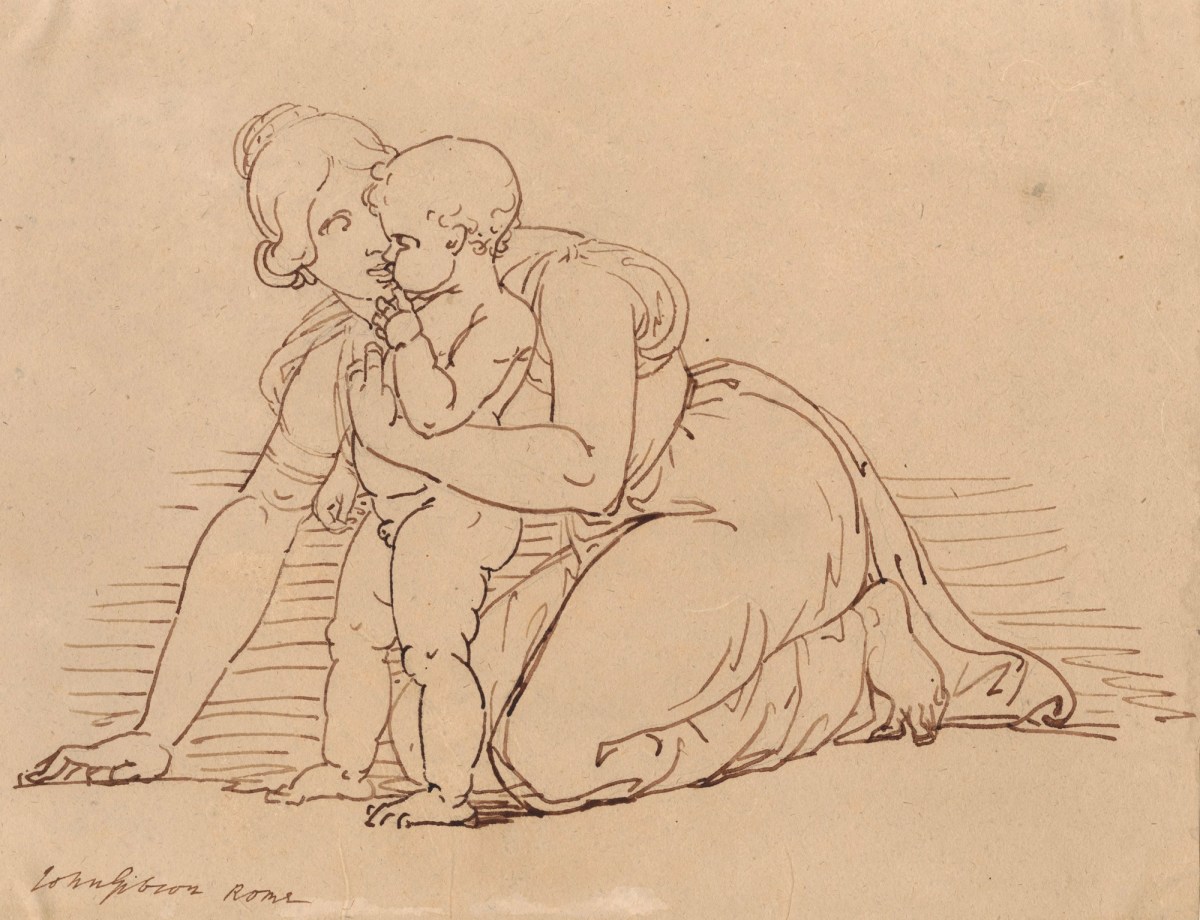 John Gibson RA, Kneeling woman with a standing infant