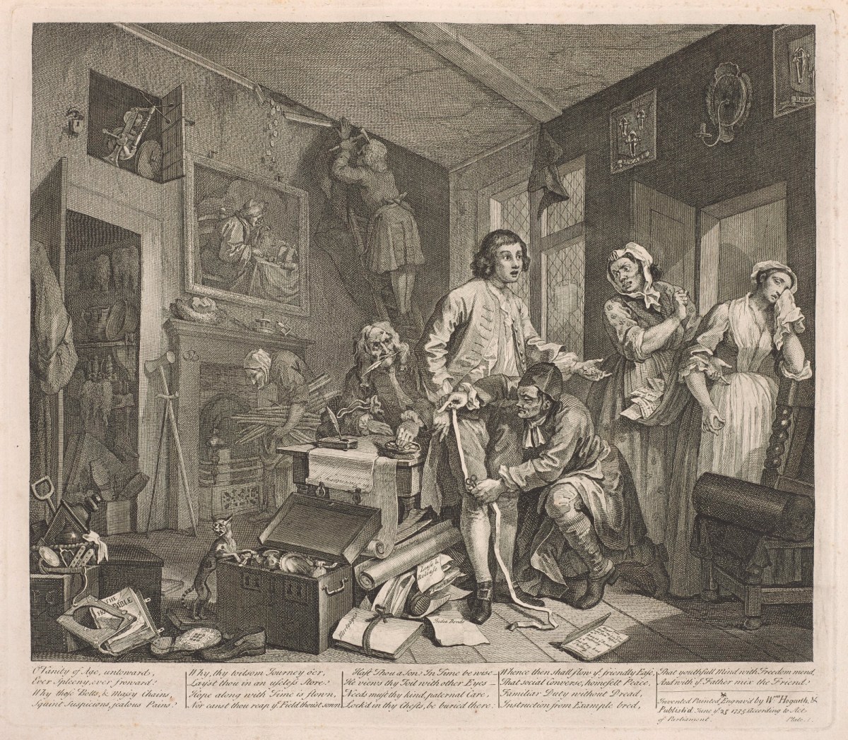 William Hogarth, A Rake's Progress, plate 1