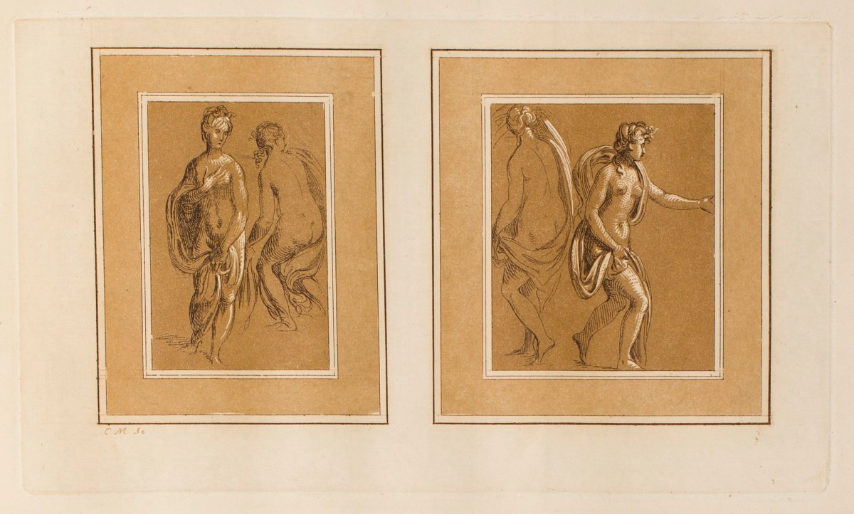 Conrad Martin Metz, Two sketches representing two nude women
