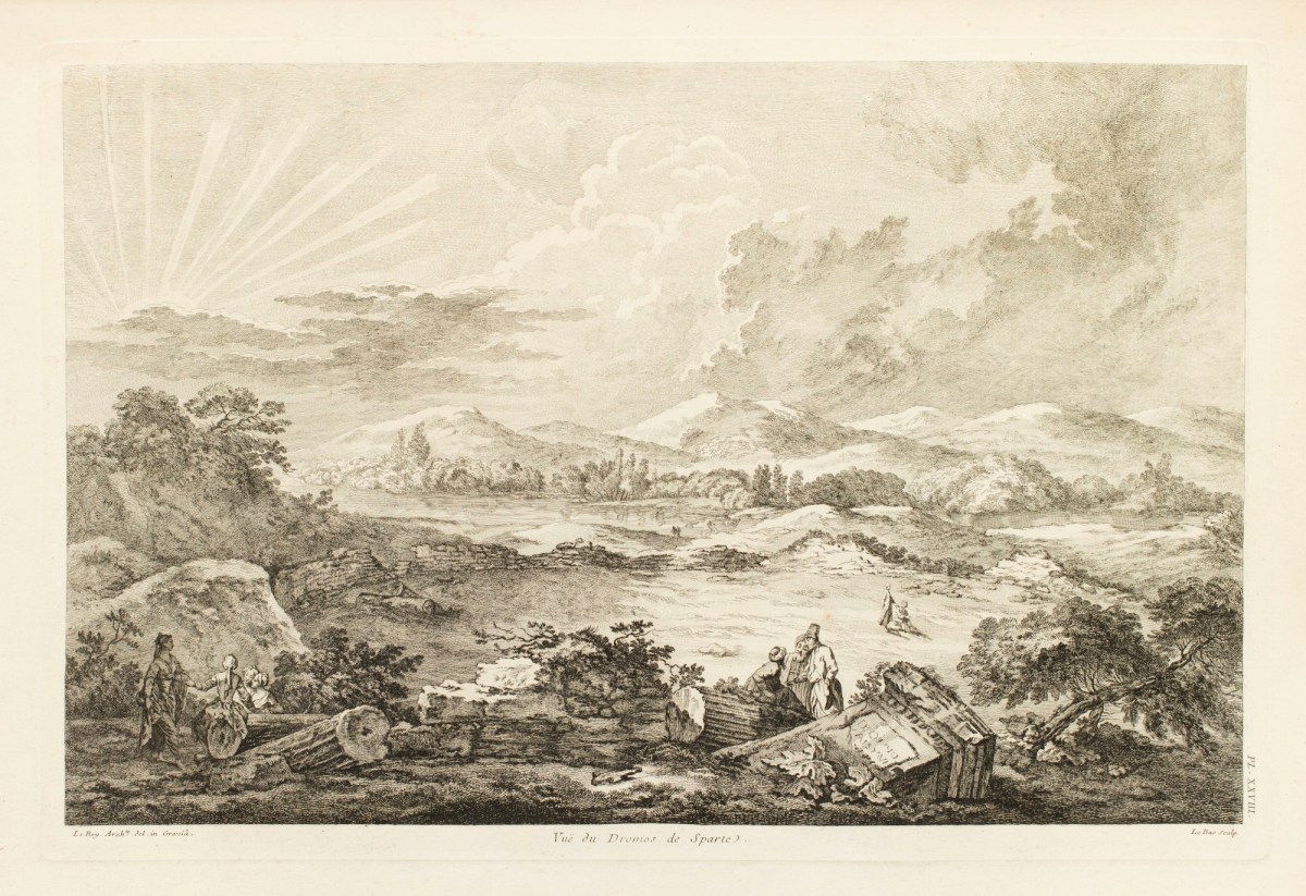 Julien-David Le Roy, View of the Spartan road.