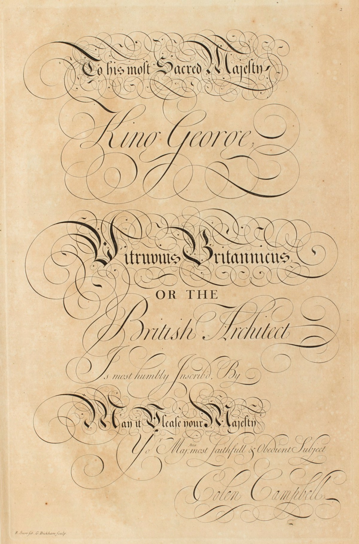 Colen Campbell, Engraved title-page