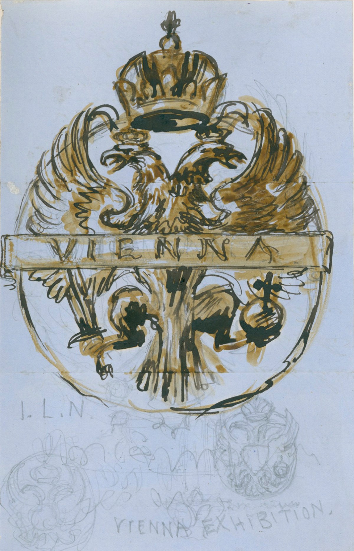 Sir John Gilbert RA, Roundel inscribed 'Vienna Exhibition'