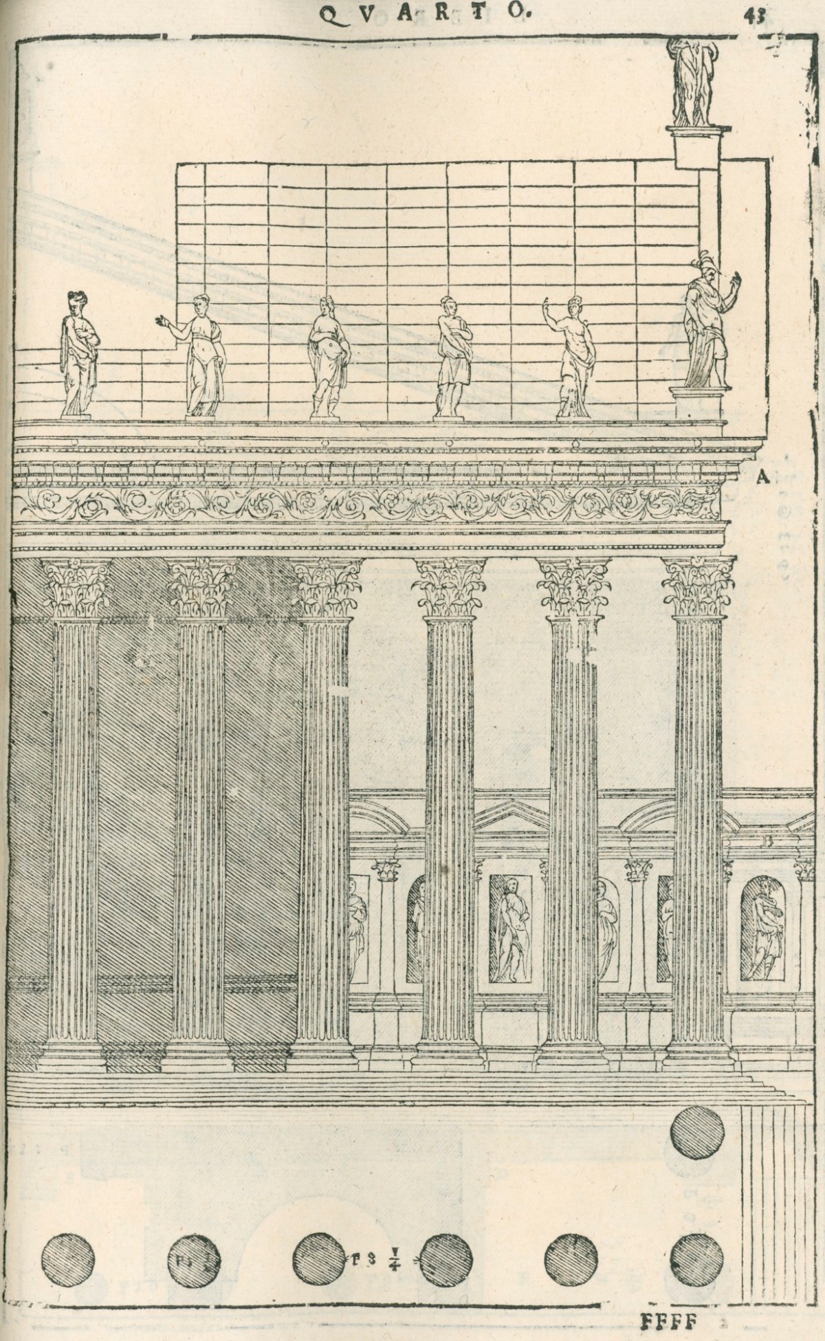 Andrea Palladio, Temple of Jupiter, Quirinal Hill, Rome: side elevation