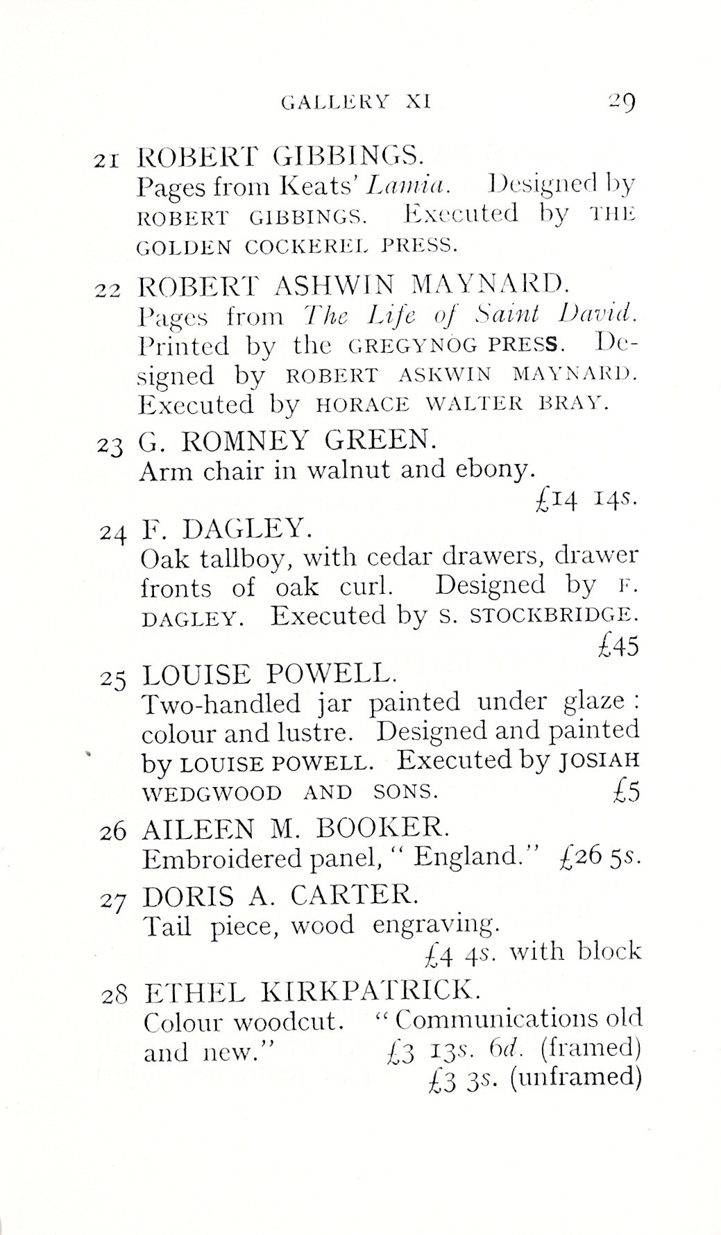 1928 Arts and Crafts Exhibition Society 14th exhibition Exhibition