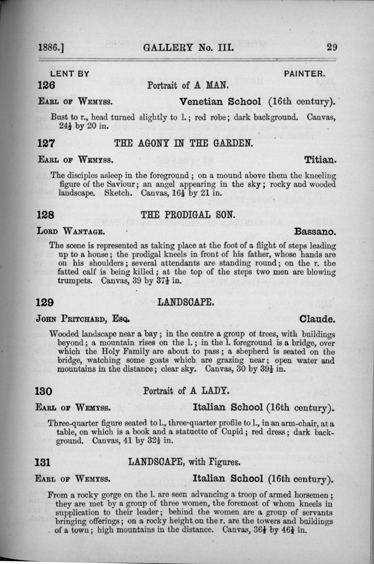 Page 29 of 1886 - Old Masters, deceased masters of the British School, Joseph Wright of Derby ARA and J.M.W. Turner RA