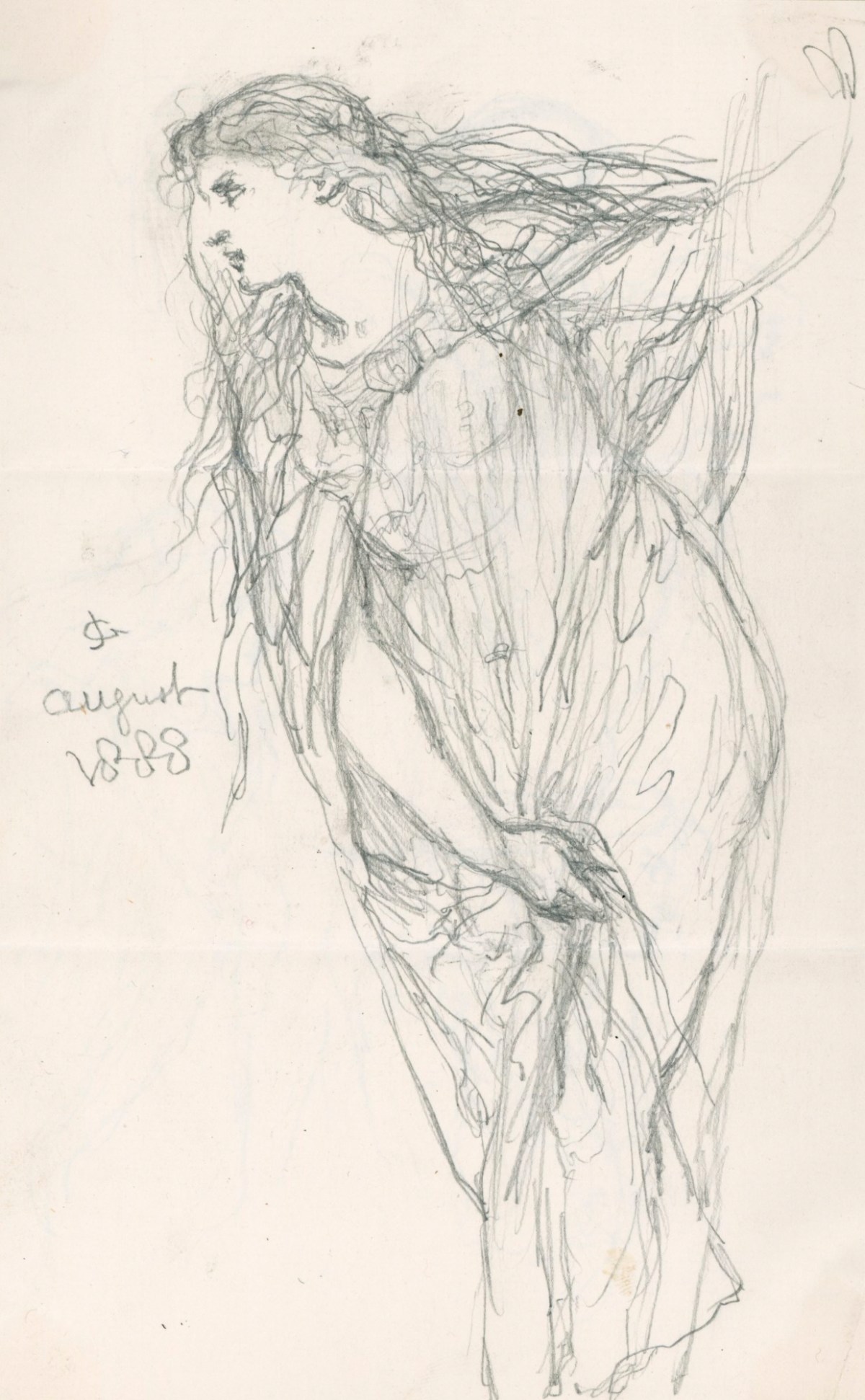 Sir John Gilbert RA, Standing female figure in medieval costume
