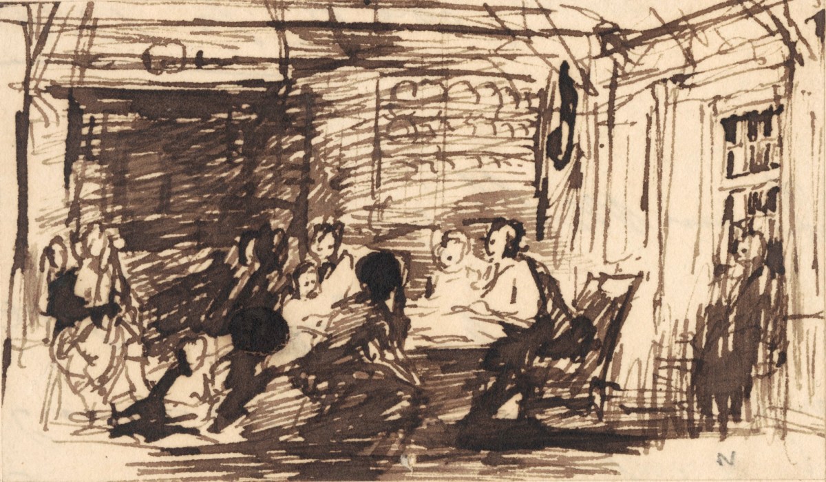 Sir David Wilkie RA, A drawing for 'The Cotter's Saturday Night'