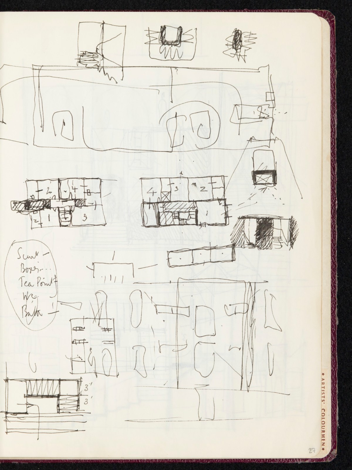 Sir Hugh Casson PRA, Sketchbook with designs and notes