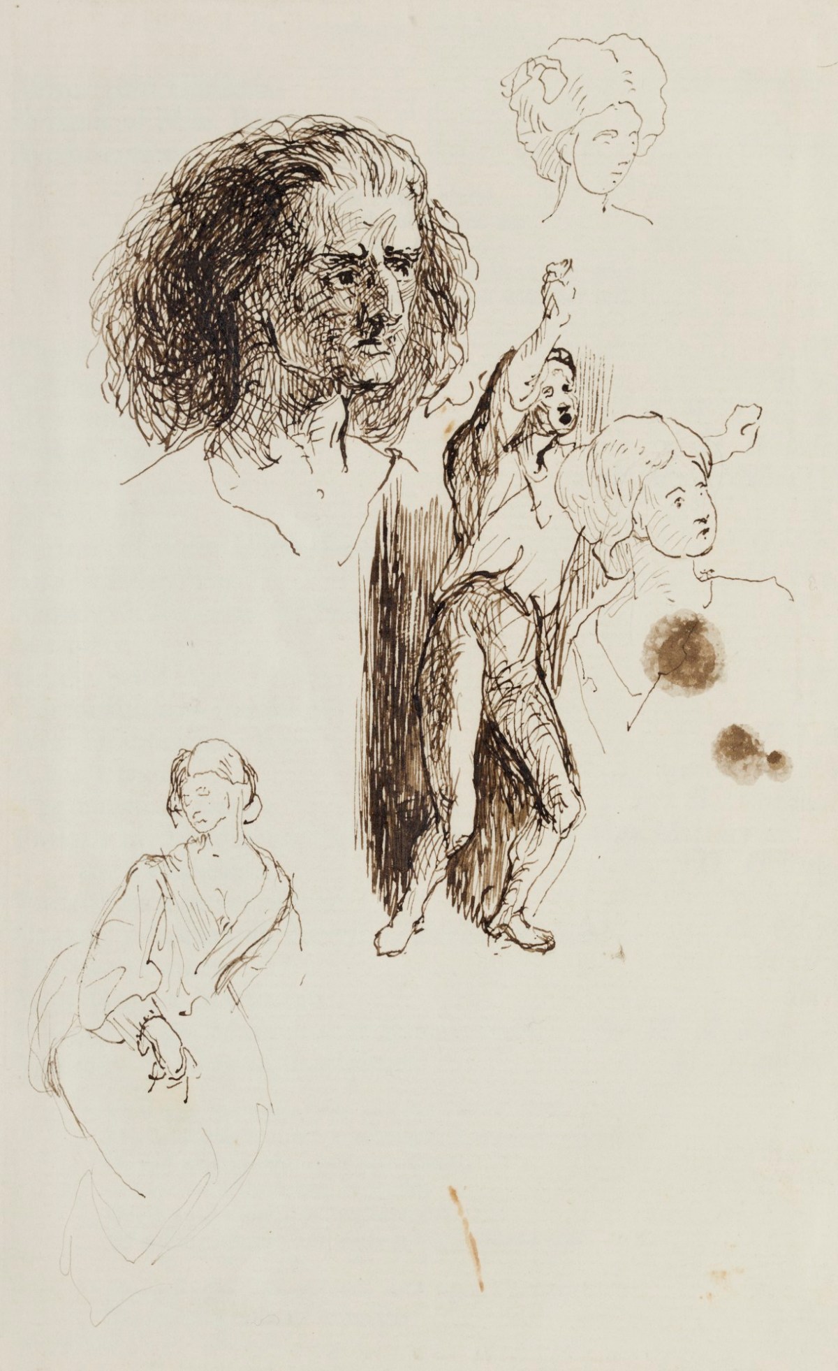 Alfred Elmore RA, A sheet of figure sketches