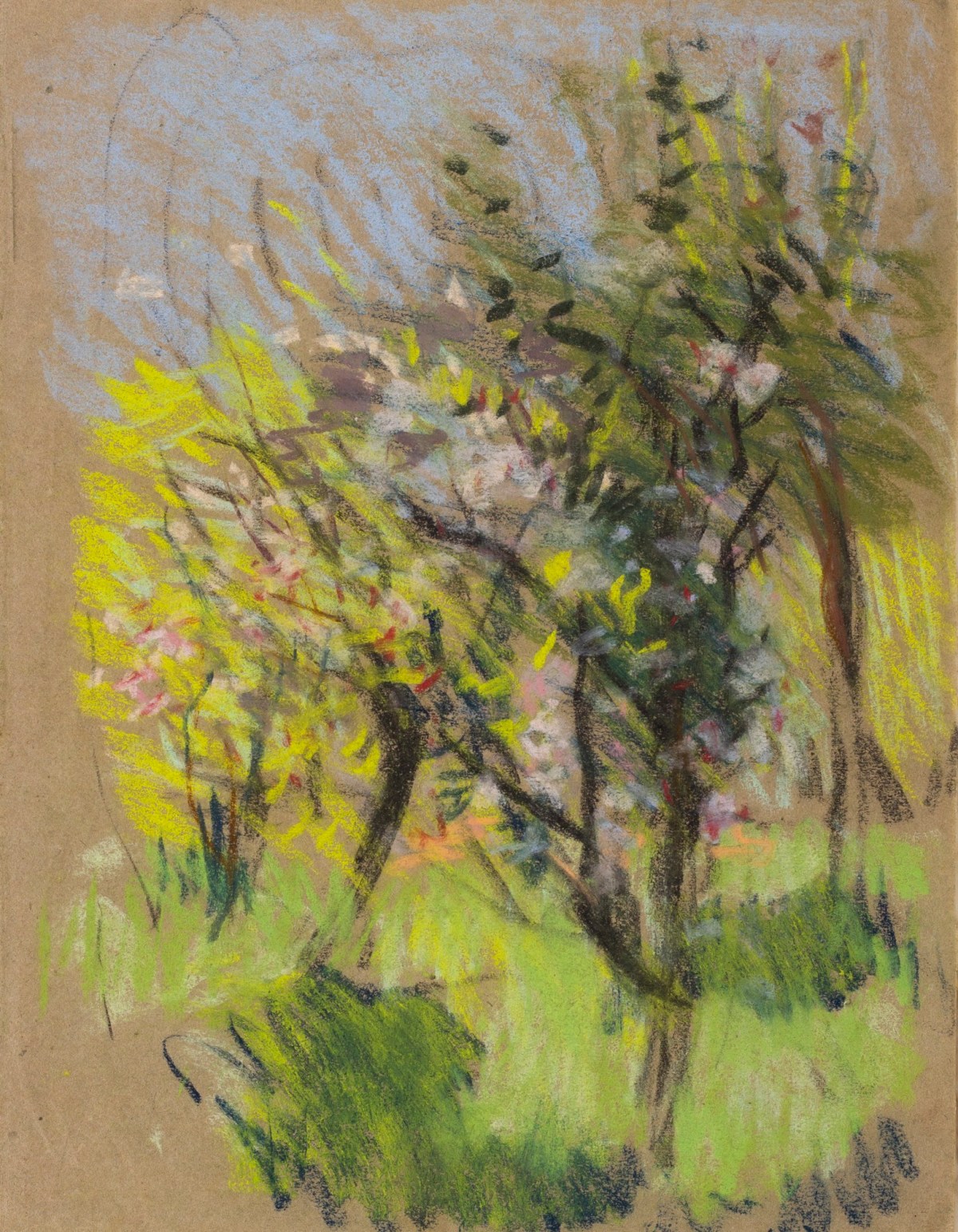 Sir George Clausen RA, Study of trees with blossom