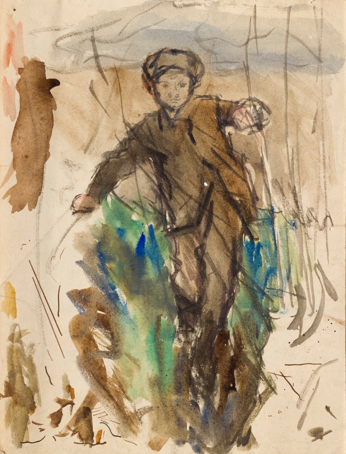 , Study of the boy for 'The Gap in the Hedge'