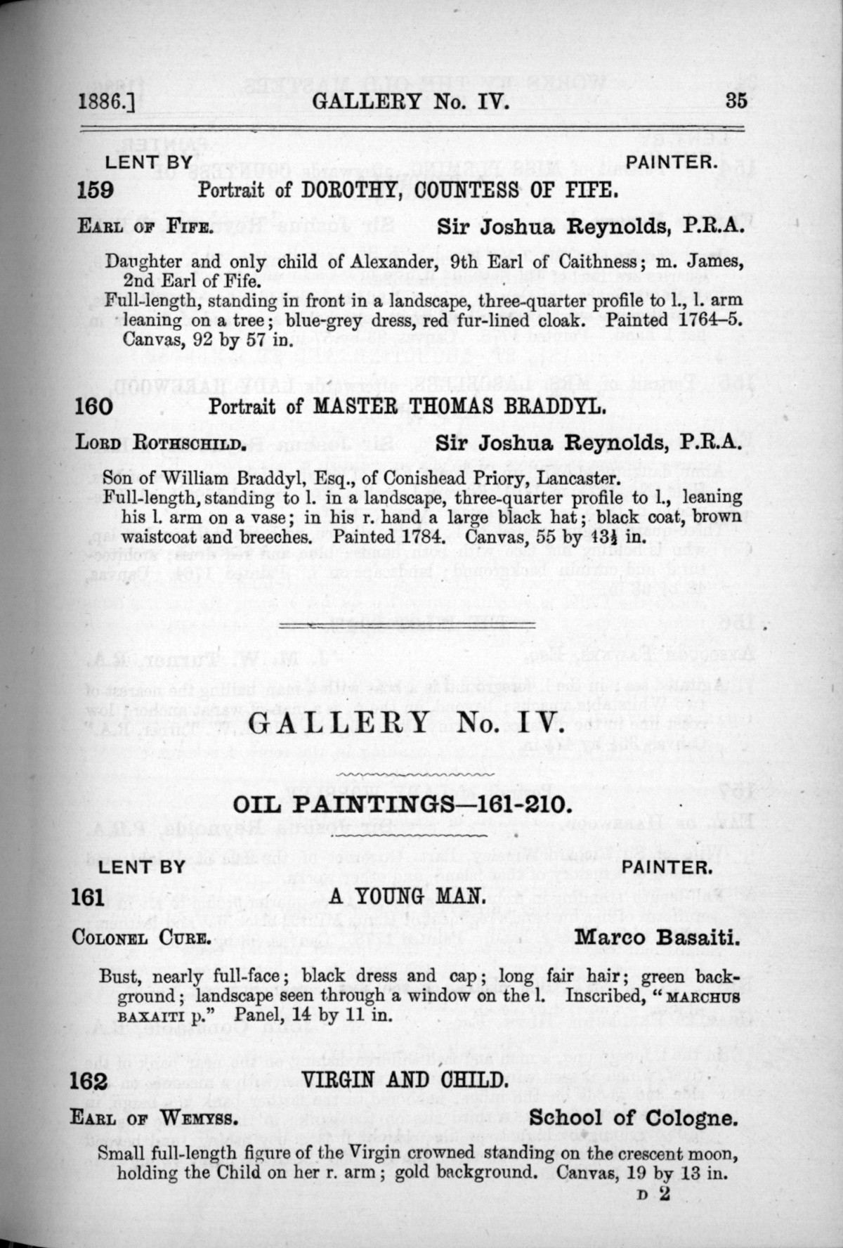 Page 35 of 1886 - Old Masters, deceased masters of the British School, Joseph Wright of Derby ARA and J.M.W. Turner RA