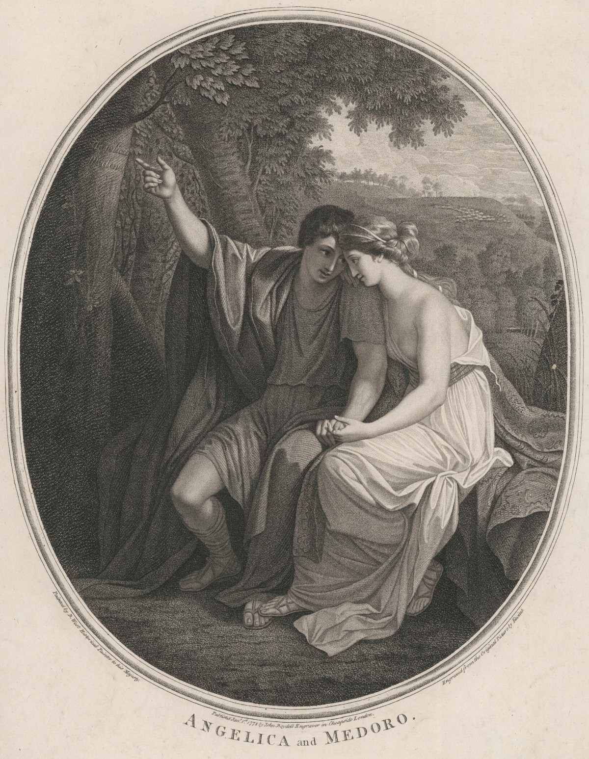 Benjamin West PRA, Angelica and Medoro