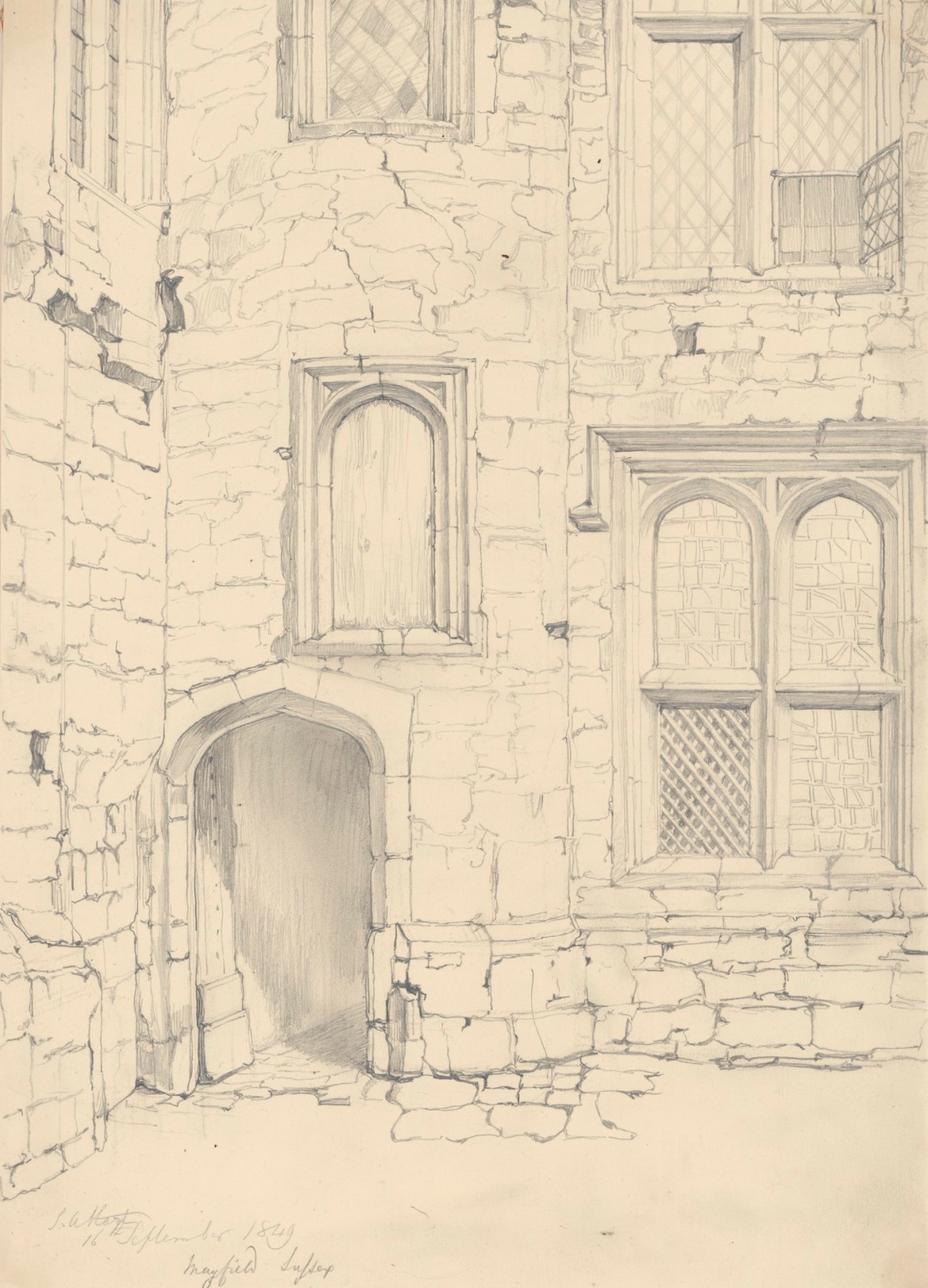 Solomon Alexander Hart RA, Exterior of an old house at Mayfield, Sussex