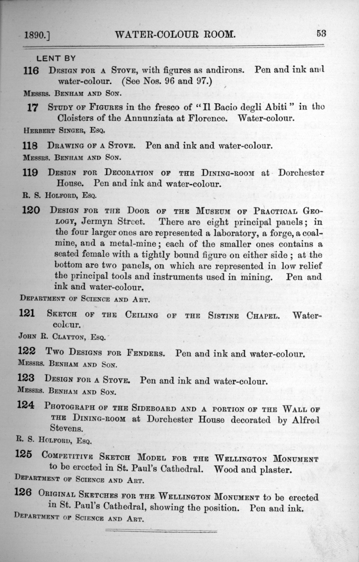 Page 53 of 1890 - Old Masters, deceased masters of the British School, drawings & models by Alfred Stevens