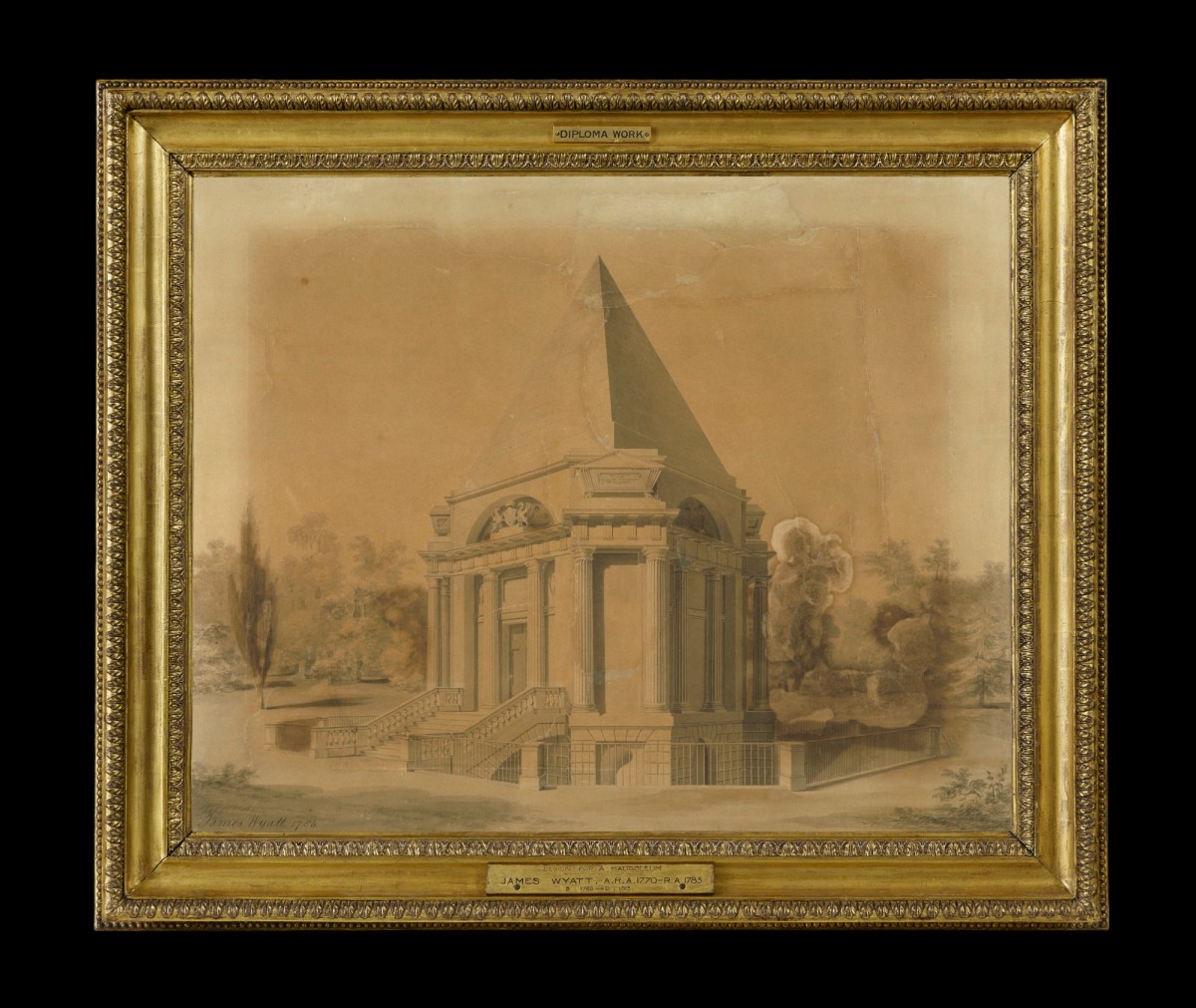 Unknown, Frame for James Wyatt PRA ' Design for mausoleum for the Darnley family, Cobham Hall, Kent: perspective'